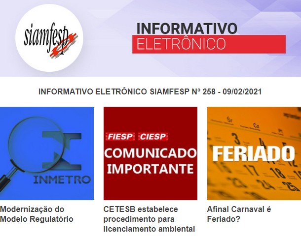 Informativo Eletrônico 258 - SIAMFESP