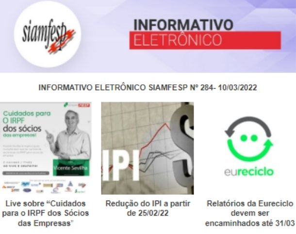 Informativo Eletrônico 284- SIAMFESP       