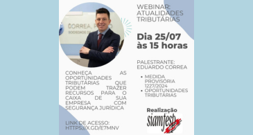 SIAMFESP realiza webinar sobre atualidades tributárias