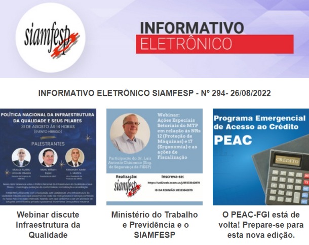 Informativo Eletrônico 294- SIAMFESP 