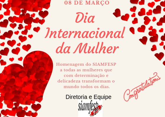 Parabéns – Dia Internacional da Mulher